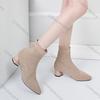 Comemore Autumn and Winter New Pointed Toe Sock Boots for Women Knitted Stretch Comfortable Casual Elastic Solid Ankle Boots