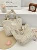 6343 Corduroy Floral Small Bento Handbag: Versatile Storage for Work, Shopping, and Outings.
