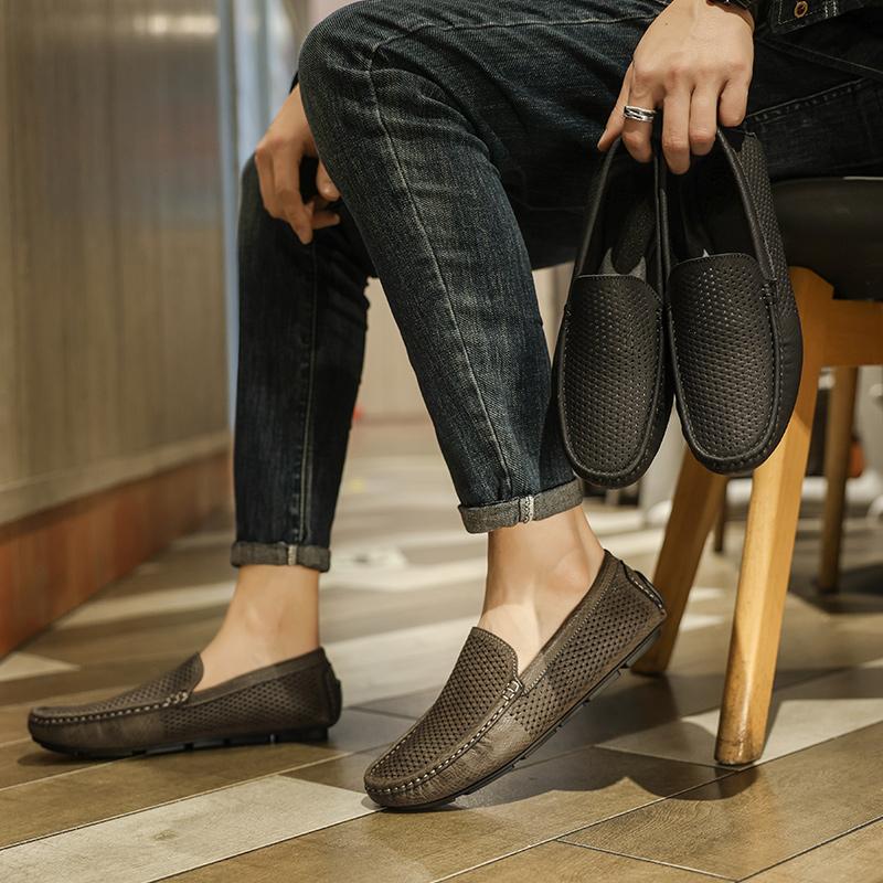 Soft-Soled Male Business Footwear Breathable Men's Loafers Moccasins Slip on Driving Shoes Hot Sale Leather Mens Casual Shoes