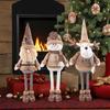 Retractable Festive Ornaments Santa Deer Snowman Polyester Sculpture Space Saving Tabletop Holiday Display
