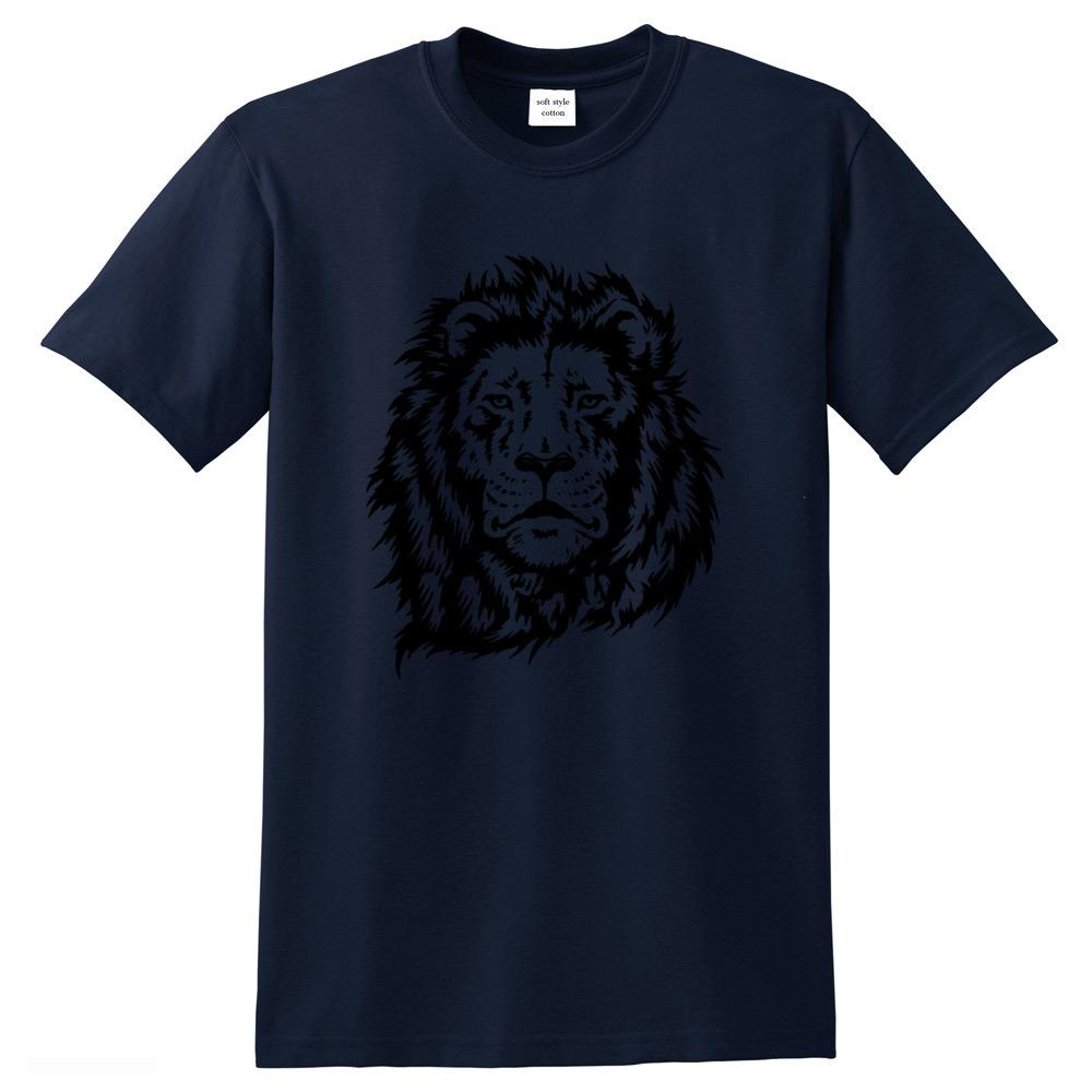 Lion print cool men t shirt mens 100 cotton short sleeve casual loose style tshirt oneck tshirt male man tee shirts