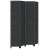 4 Piece Black Solid Wood Folding Screen Paulownia