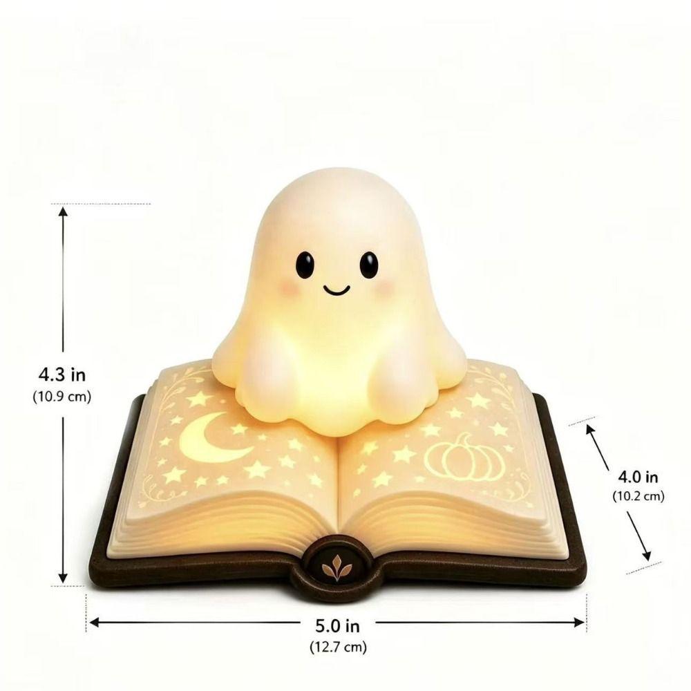 Warm Glow Resin Night Light Compact Design Desktop Ornament Ghost Night Light Holiday Gifting