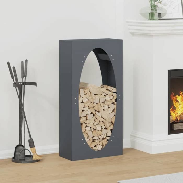 VidaXL Firewood Rack Anthracite 50x23x100 Cm, Fireplace Log Holder, Log Holder, Log Rack 864183
