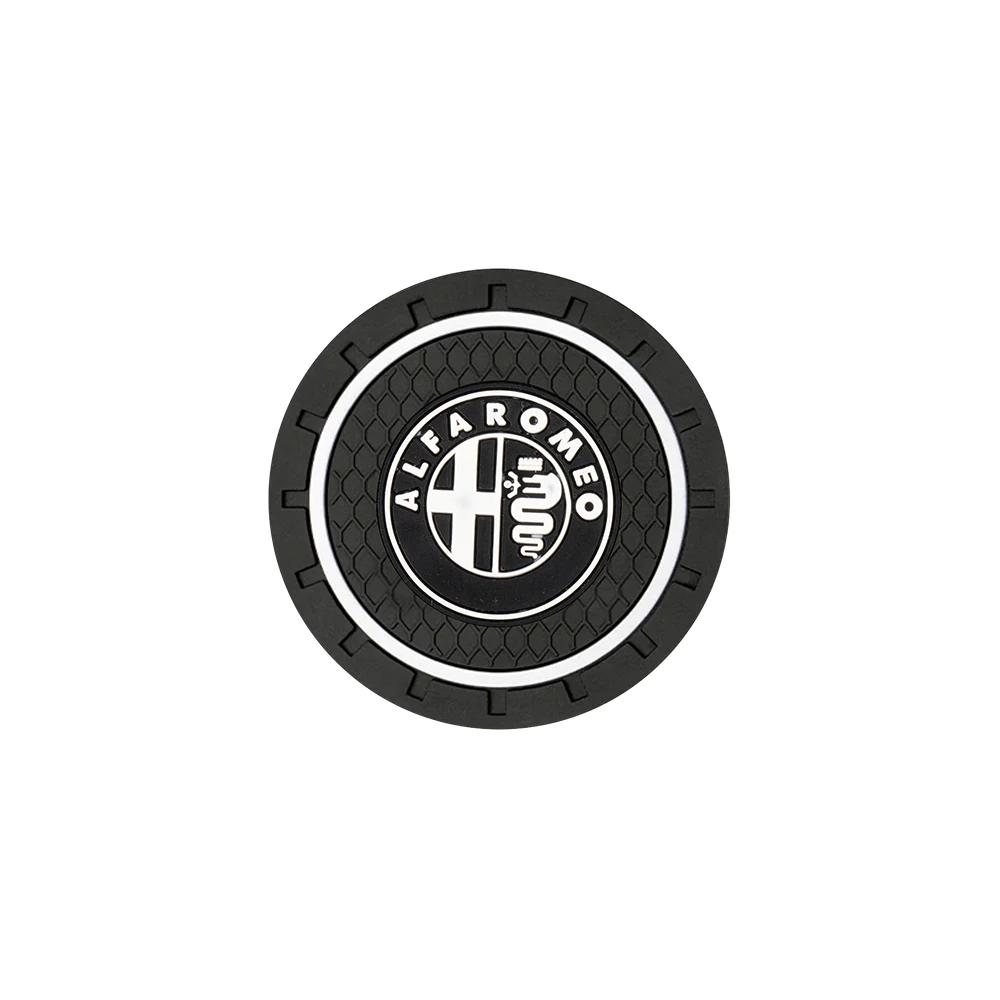 Car Sticker For Alfa Romeo 159 147 1/2pcs Car Coasters Silica Gel Water Cup Mat Valve Non-slip Pad For Alfa Romeo Giulia Stelvio cdr563