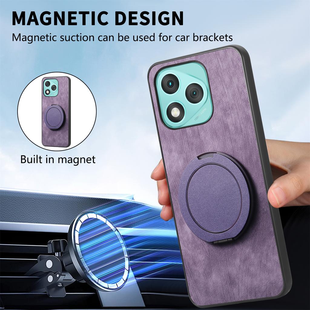 Etui na telefon Honor 400 Lite 5G z obrotową podpórką, łagodzące stres, retro skórzany tylny panel