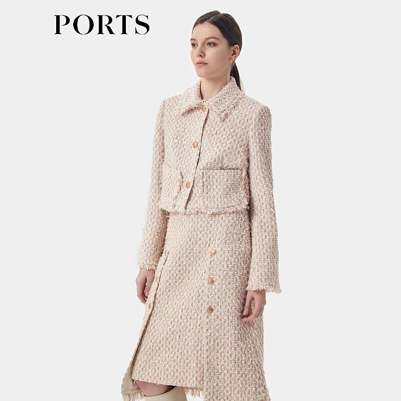 

PORTS Женский розовый твидовый жакет в стиле бокс XS