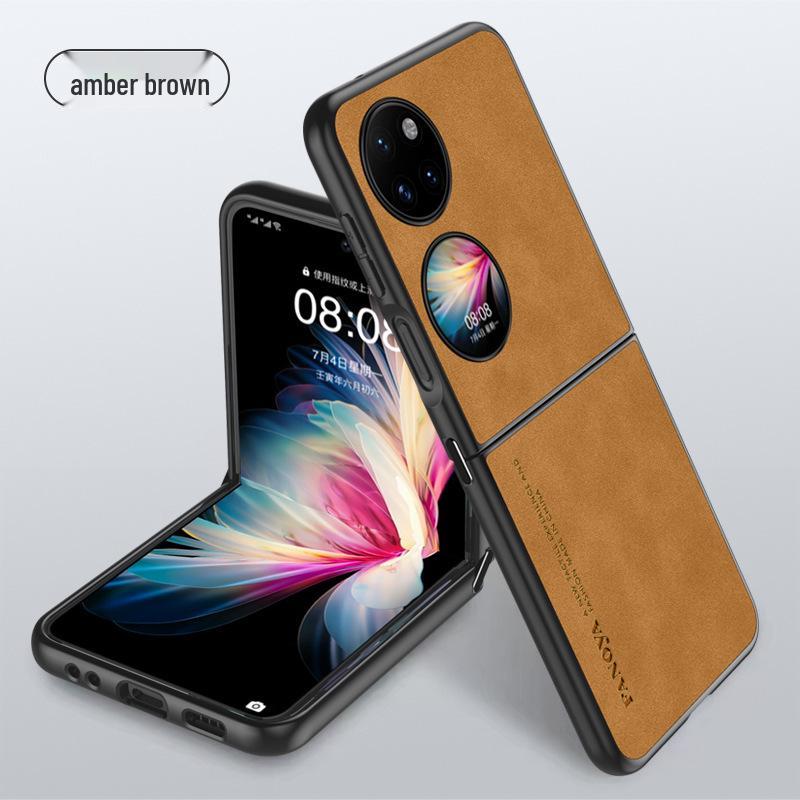 Huawei P50 Pocket S Leather Texture Frosted Protective Case for Foldable Phone