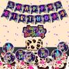Cheereveal Rainbow Cheetah Birthday Decorations for Boys Girls - Leopard Print Happy Birthday Backdrop, Cheetah Wild Cake Cupcake Toppers, Jungle
