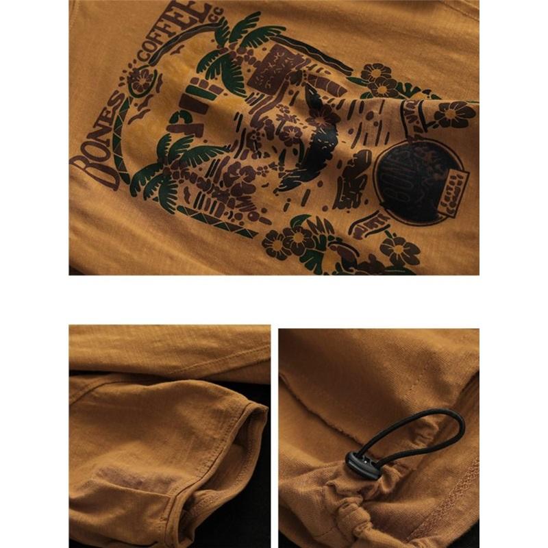 Kvinner Vintage Print Blomster T-skjorter O-hals Kortermede T-skjorter Sommer Bomull Løse Kvinner Uformelle myke T-skjorter