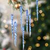 Tree Christmas Decor Snowflake Hangings Ornaments Set Ice Pendant Sculpture