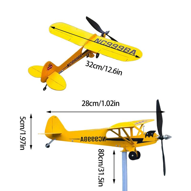 Garden Wind Spinners Airplane Windmill For Lawn Rotating Metal Weathervane Yard Art Wind Spinner For Porch Backyard Outdoor