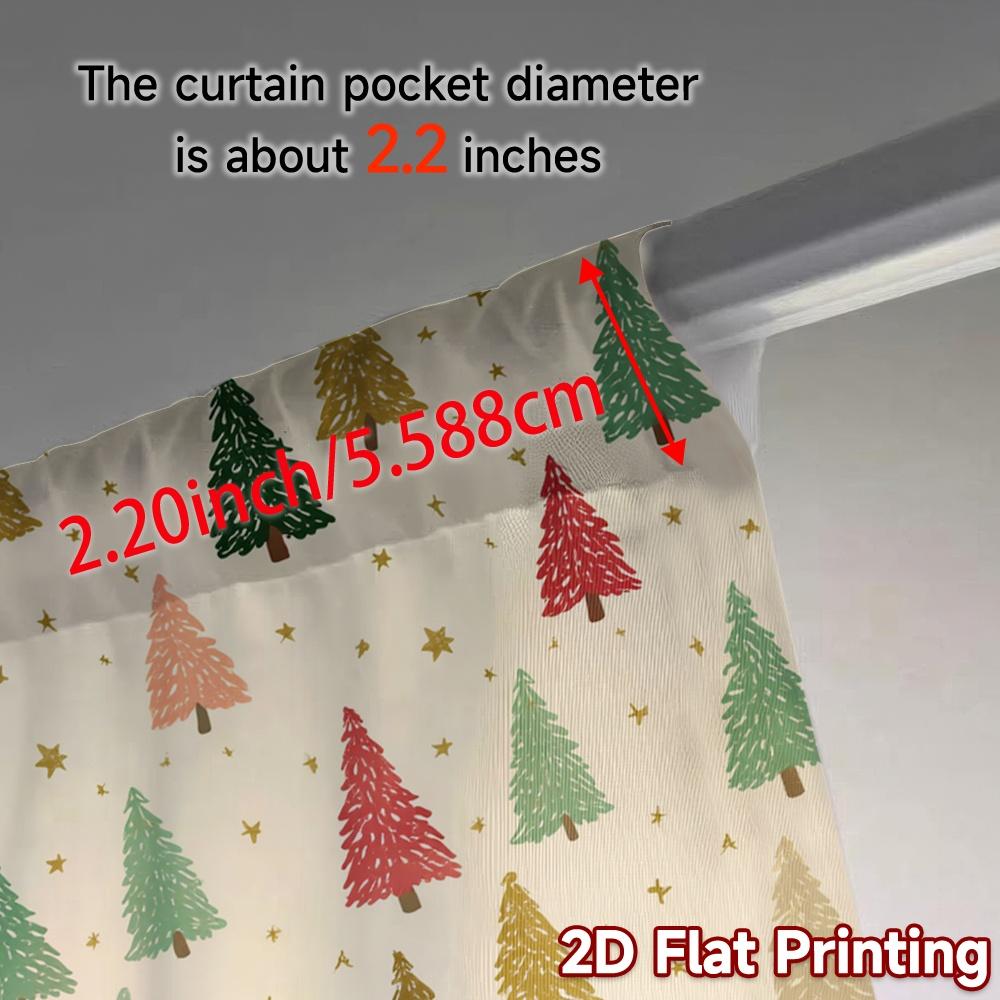 2D-Flachdruck JIT 2-teilige Vorhänge (Ohne Stange) Festliche Immergrüne Beliebte Fenstergardinen Langlebige Polyestervorhänge Zuhause