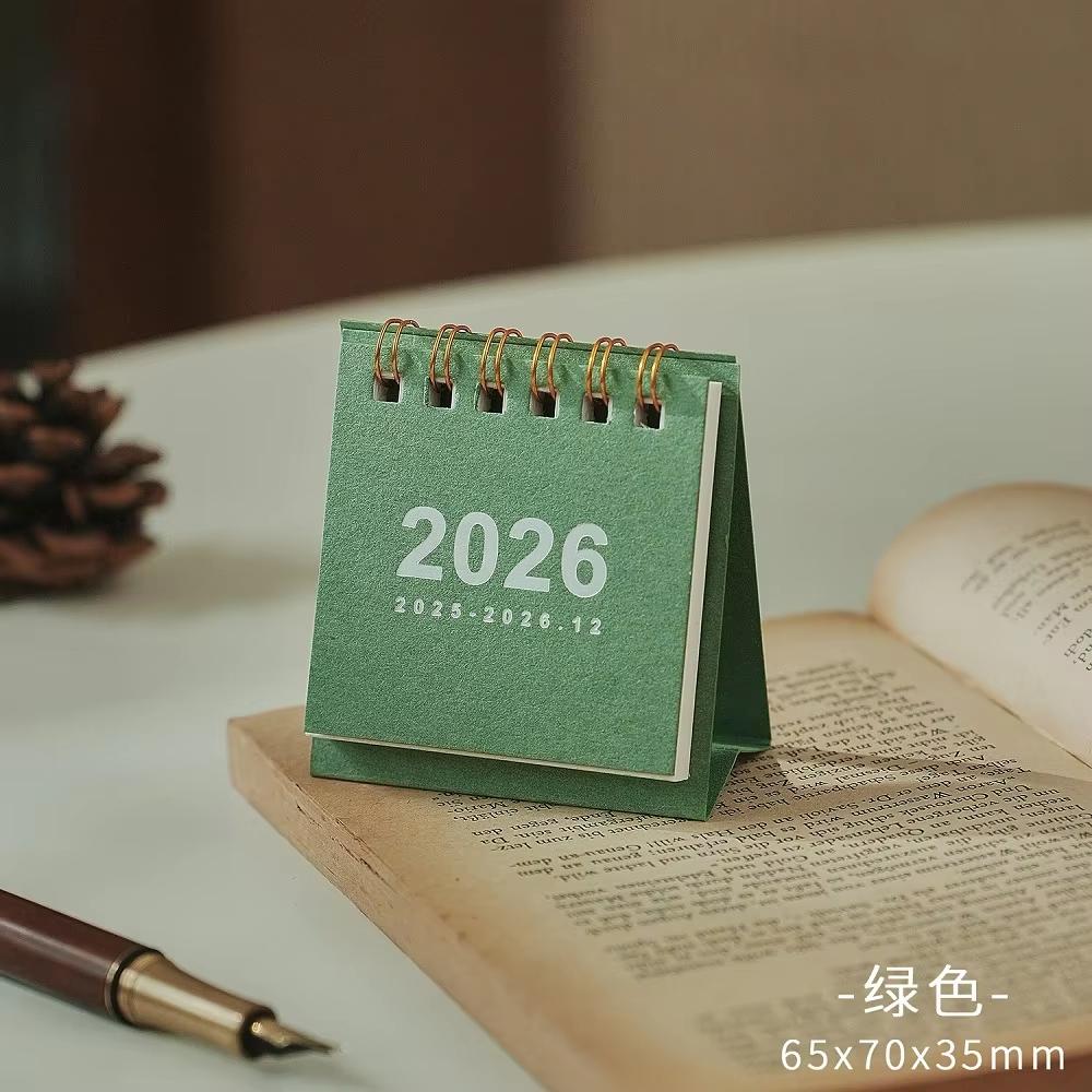 2026 Mini Simple Desk Calendar - Creative Spiral-Bound Calendar for Desktop Decoration & Office Stationery Office Supplies