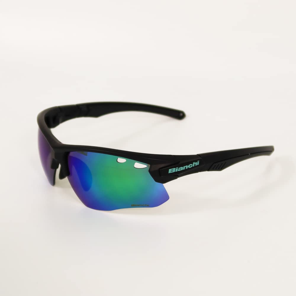 

BIANCHI Bianchi Sports Half-Rim Sunglasses, Black/CK16