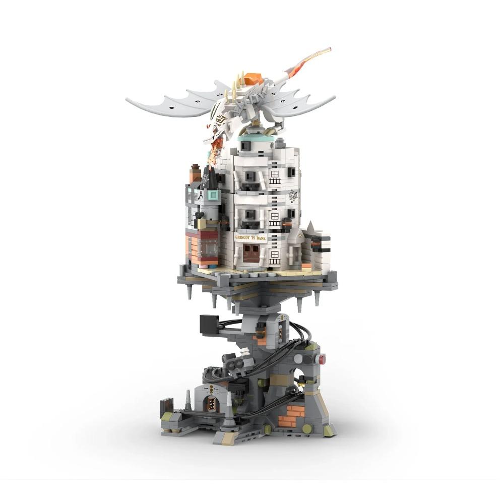 

Harry Potter Gringotts Bank Building Blocks MOC JD026 Dragon Magic World Modular Model Architecture Bricks Toy For Kid Gift No Box