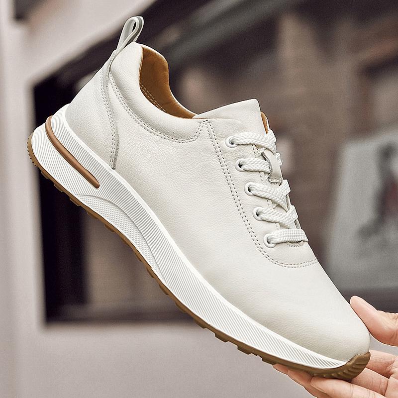 

Fashion Breathable Running Shoes Men s Genuine Leather Sneakers Lightweight Walking Casual Hiking Shoes for Men Fashion Walking Footwear 45
