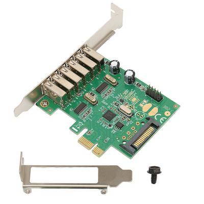 PCIE To USB Expansion Card 6 USB2.0 Interface 15PIN SATA 480Mbps 12Mbps 1.5Mbps Desktop Computer