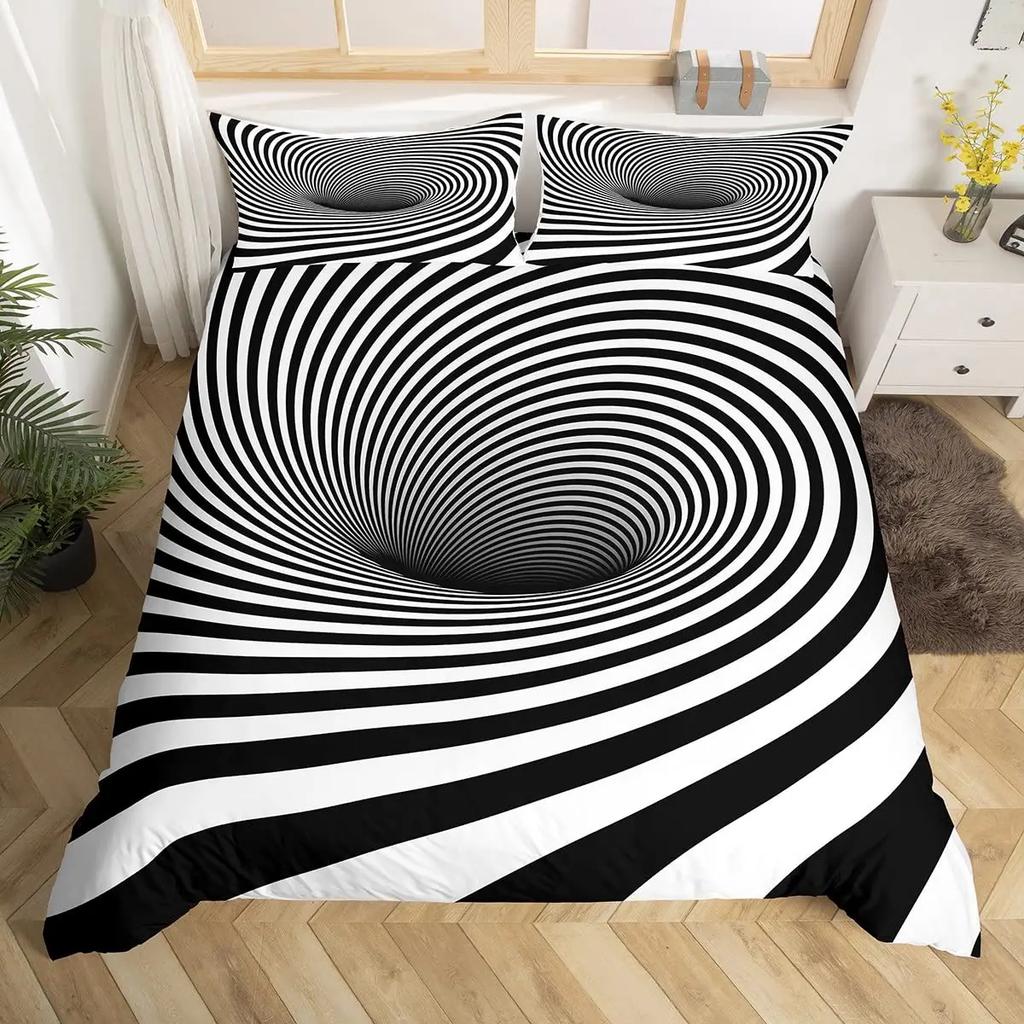 Visual Space Bedding Set Abstract Geometric Duvet Cover Set Colorful Art Comforter Cover Geometry Bedspread Cover Full King Size
