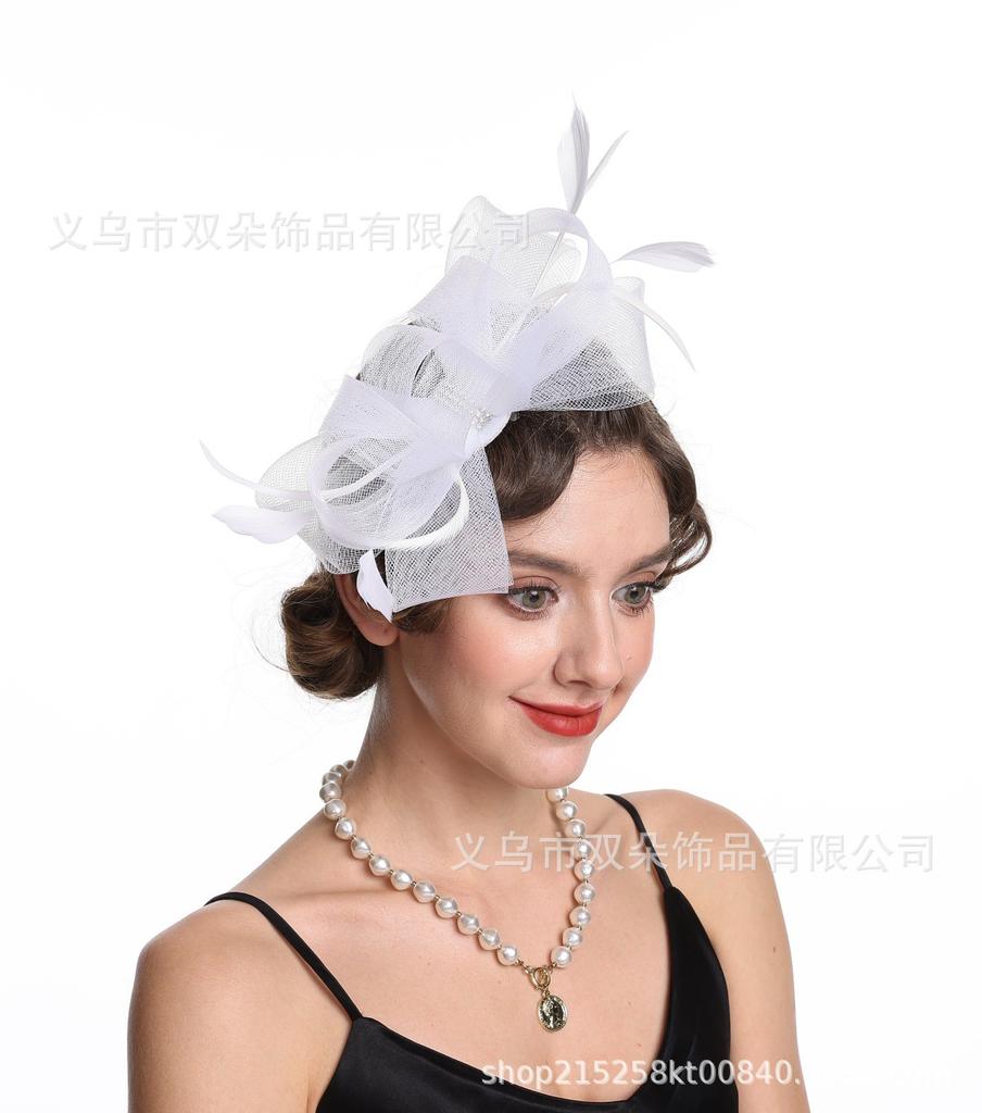 New Feather Headdress Bridal Hair Accessories Dinner Top Hat Jockey Club Hair Accessories Hairpin Photo Accessories Party Headdress