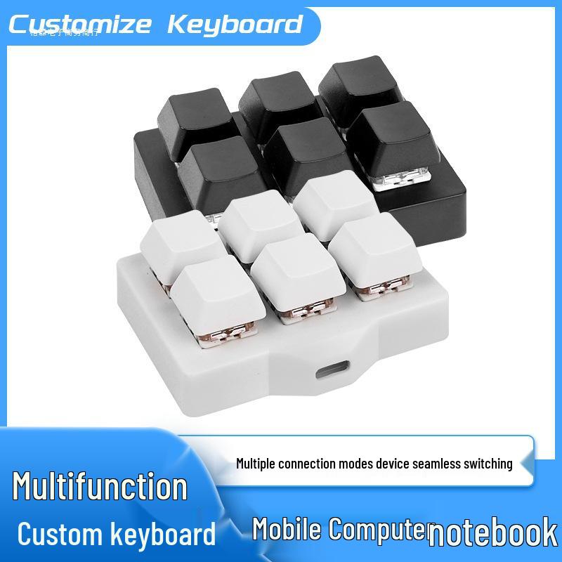 USB 6-Key Mini Office Keyboard: Custom Cut, Copy, Paste, Select All, Save