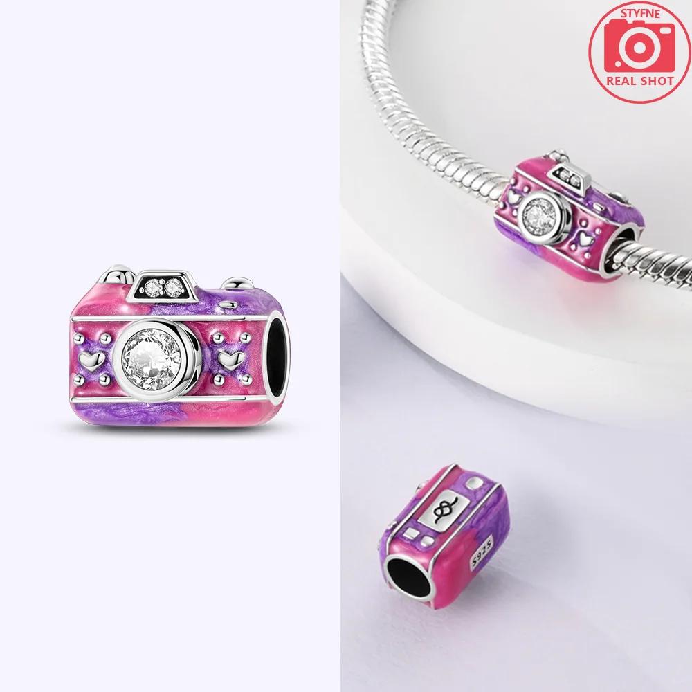 Original Charms Copper Luminous Alarm Clock Perfume Bottle Leaf Spider Beads Fit Bracelet Jewelry Women Diy Gift