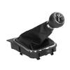 6 Speed Manual Gear Shift Knob Gaiter Boot Cover Kit Car Accessories Replacement for A5 2005‑2010 Black Cap