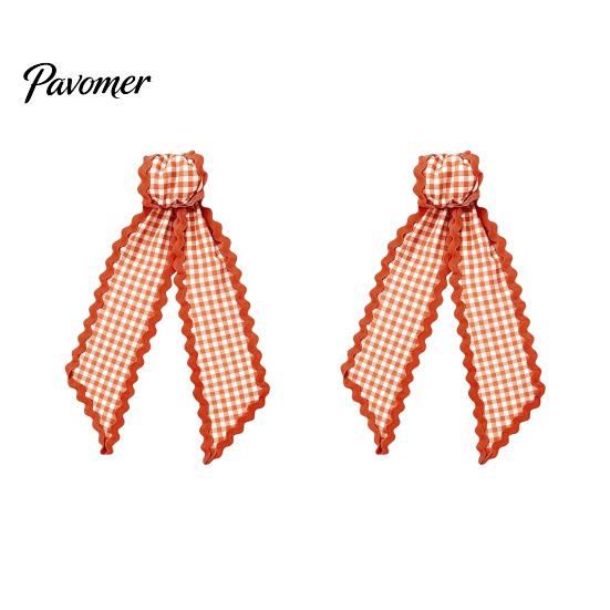 Festival Ribbon Sash Fall Scalloped Wreath for Front Door, 55 Inch Plaid Gingham Autumn Door Bows Thanksgiving Harvest Yard Porch Doorway Indoor