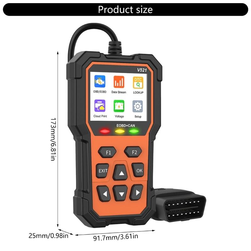 V521 Car Fault Code Scanners Diagnostic Tool, Clear Error Codes, Suitable for Quick Error Detection Trouble Code Erasing