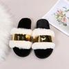 Fashion Women Fashion Slippers New Fashion Metal Flat Cotton Slippers Non Slip Warm Shoes Comfortable Home Slides Women Zapatos De Mujer
