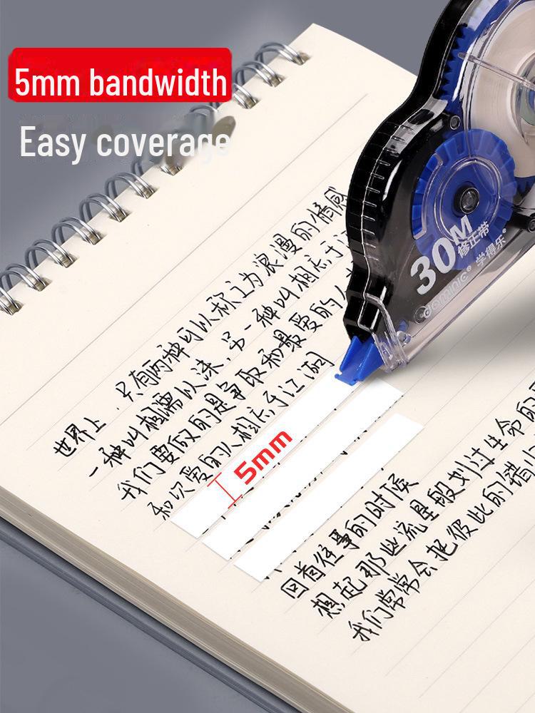 High-Capacity Correction Tape for Students with Smooth, Transparent Film