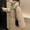 BITCED Women's Long Winter Coat - Knee-Length, Loose-Fit Down Jacket, Thickened Cotton-Padded Coat