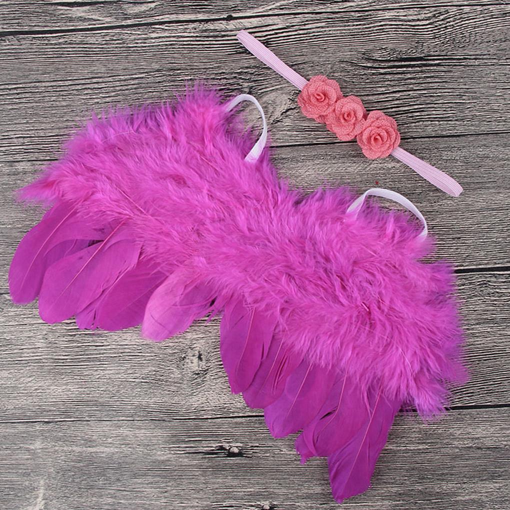 2 Stück Niedlicher Neugeborener Engel mit Baby Mädchen Rose Blume Stirnband