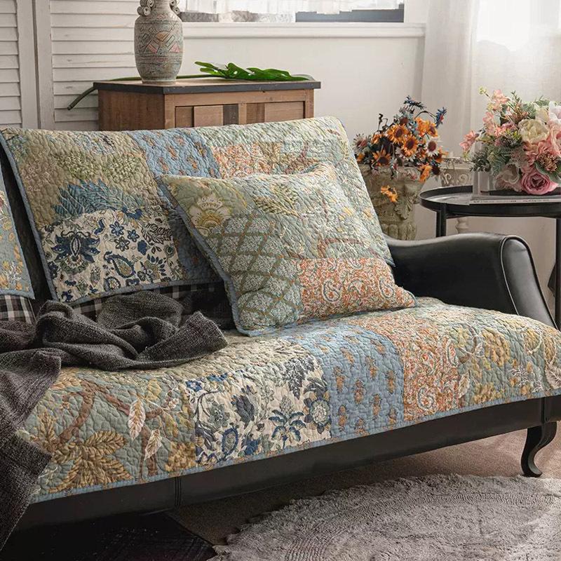 

Высококачественный американский пасторальный чехол для дивана на четыре сезона, хлопковый, из современной ткани, нескользящий, комбинированный, кожаный чехол-накидка для дивана 70*70cm