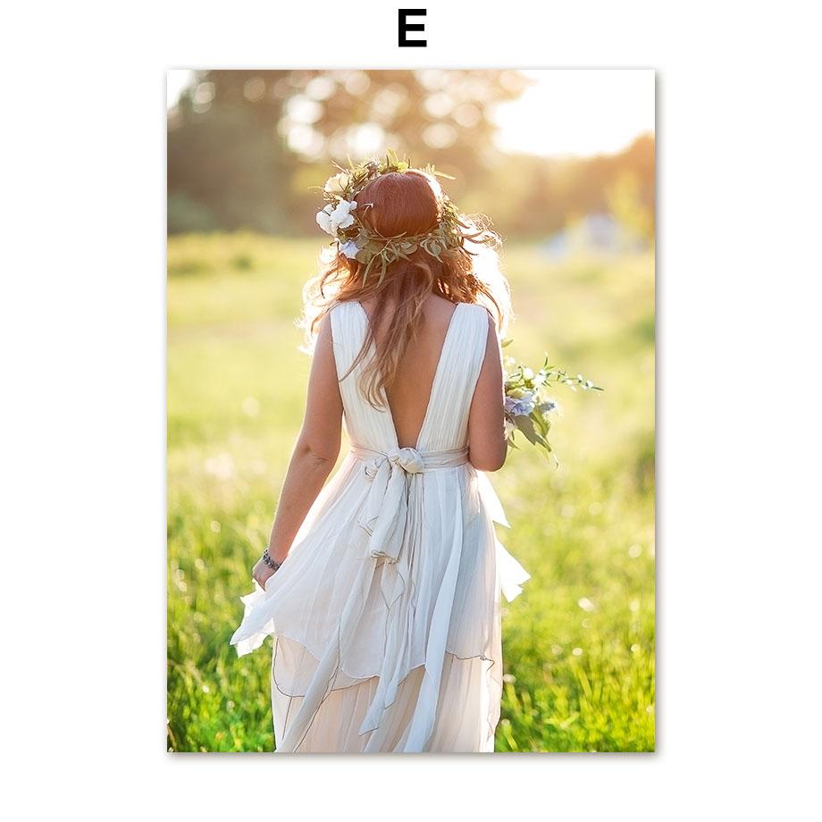 Mountain Ocean Waterfall Girl Daisy Quote Wall Art Canvas Painting Nordic Posters And Prints Wall Pictures For Living Room Decor