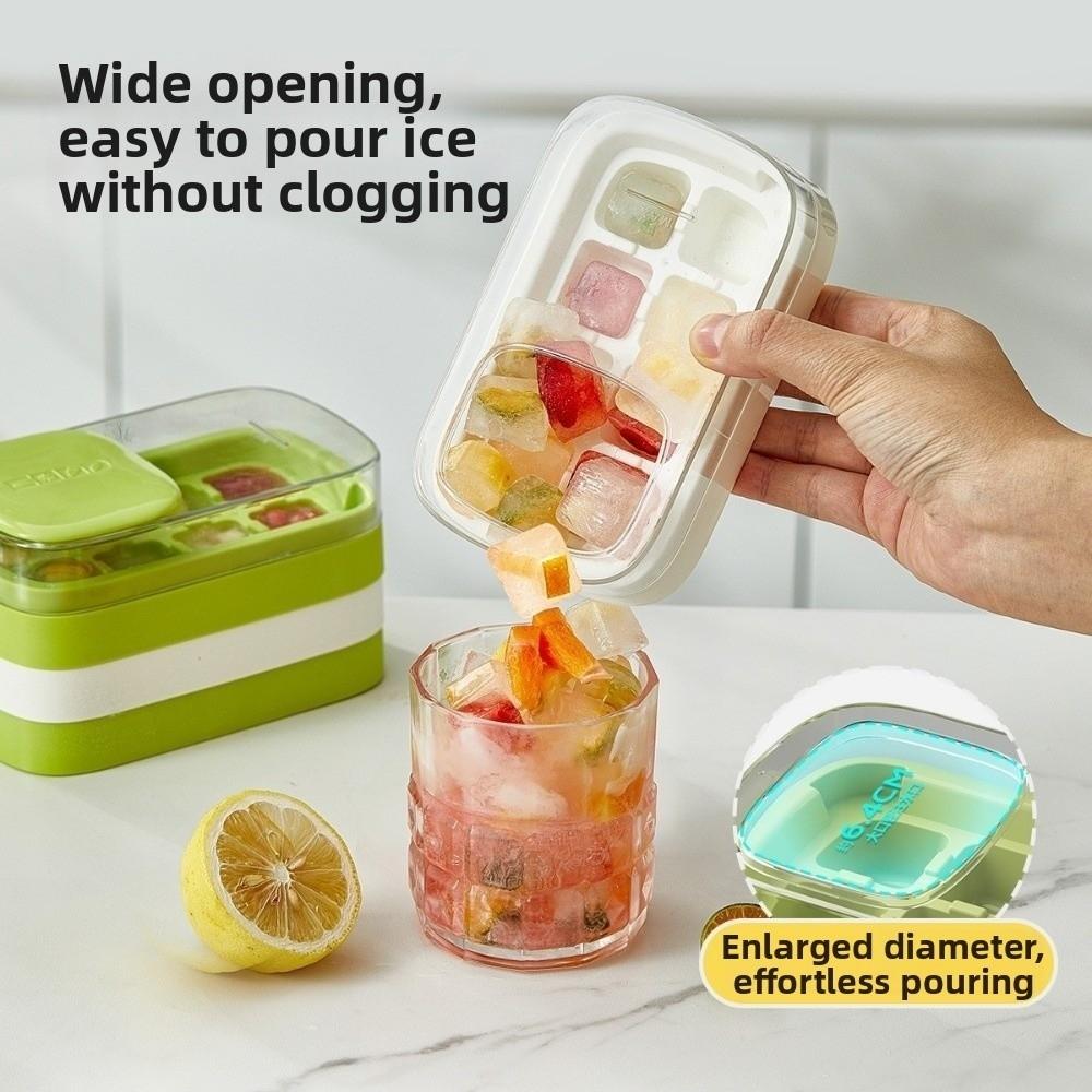 Easy Release Ice Cube Maker 8 Grid Ice Molds Storage Box Multi-Function Ice Freezer  Kitchen Gadget