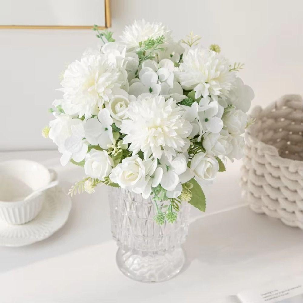Wedding Wreath Artificial Rose Flower Chrysanthemum Silk Hydrangea Simulated Flowers Home Decor