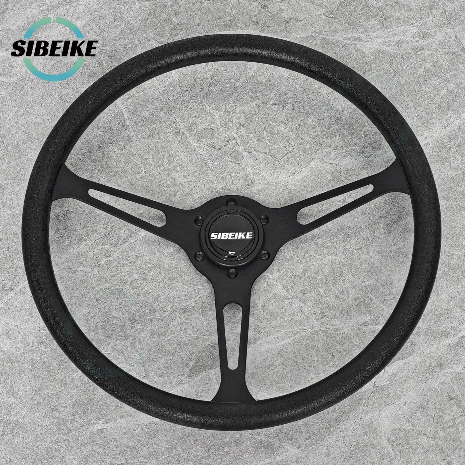 SIBEIKE 15inch 380mm PU Steering Wheel JDM Universal Race Tuning Sports Steering Wheel A