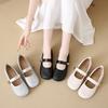 2025 summer new woven Mary Jane shoes soft sole with skirt wear single shoes popular French fairy style small leather shoes