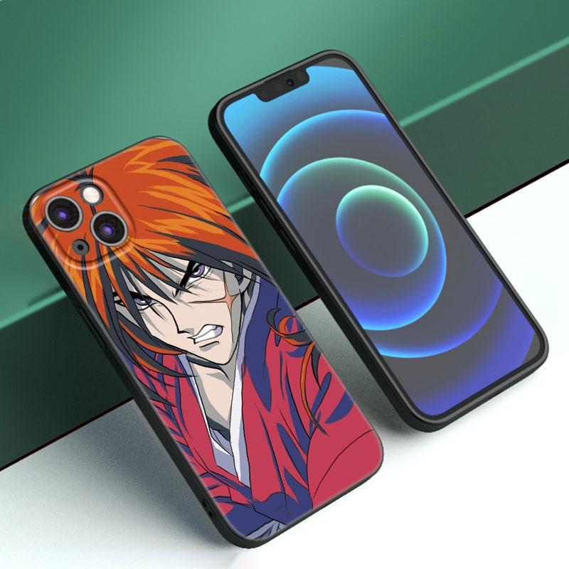 Rurouni Kenshin Anime Phone Case For Apple iPhone 12 13 Mini 11 14 15 Pro Max 7 8 Plus X XR XS SE 2020 2022 Black Silicone Case