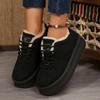 Fashion Autumn Winter Warm Platform Sneakers Women Casual Lace Up Non Slip Cotton Padded Shoes Woman 2025 Faux Suede Ankle Boots Mujer