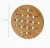 Portable placemat, thickened circular household coaster, hollowed out bamboo insulation mat
