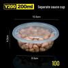 100 Tazzine di Plastica Monouso per Salse con Coperchio - Ideali per Polpa di Frutto della Passione, Salsa Piccante, Salsa di Soia e Condimenti