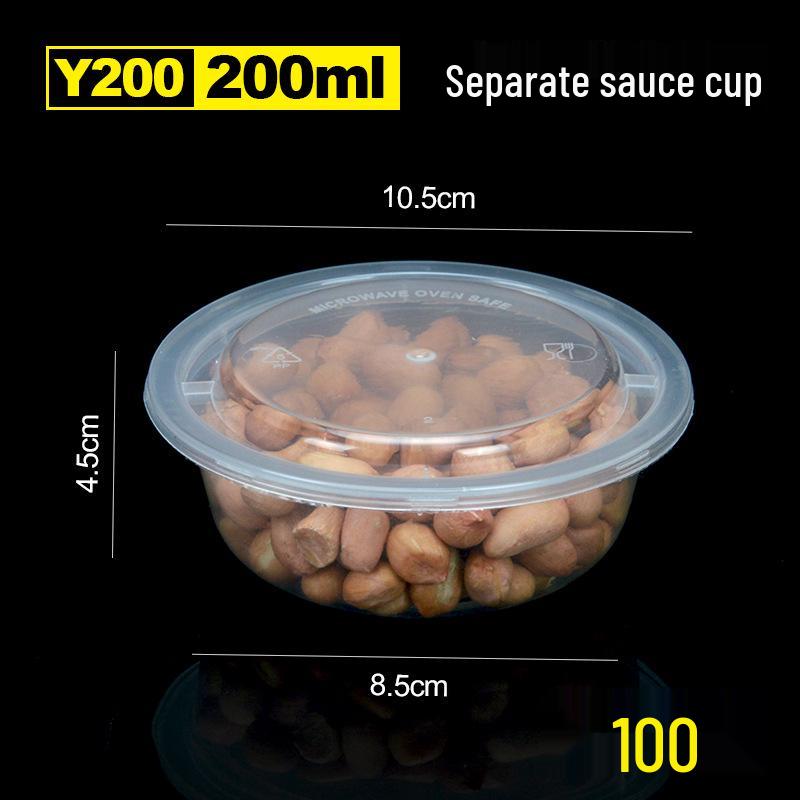 100 Tazzine di Plastica Monouso per Salse con Coperchio - Ideali per Polpa di Frutto della Passione, Salsa Piccante, Salsa di Soia e Condimenti