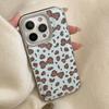 Retro Leopard Bow Apple 17 Mobile Phone Case 16promax Leather 15 Suitable for IPhone13 Silver Edge Fashion Mobile Phone Case