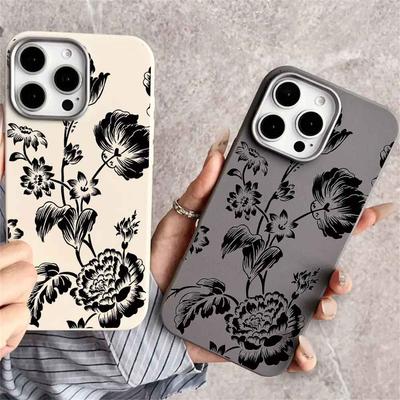 Floral Printed Clear Covers Case Phone Cover TPU For Samsung Iphone Xiaomi Resistant Synonym