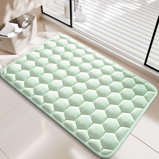 Memory Foam Bath Mat Absorbent Bathroom Rug Honeycomb Quick Drying Anti Slip Bath Rug