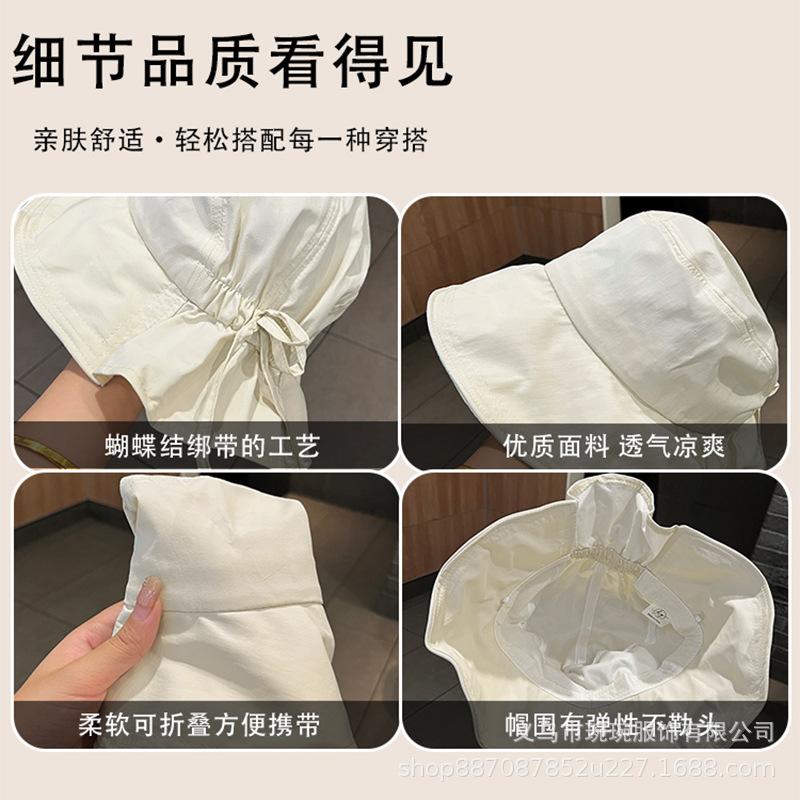 Bow big brim basin hat new fisherman hat children sweet versatile student fashion breathable sun hat