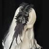 Lace Bowknot Hairband with Angel Wing Anime Theme Event Lace Ruffle Trim Headband For Roleplay Parties And Costume