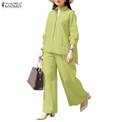 Women Long Sleeve Blouse and Pants Casual Two Piece Sets
